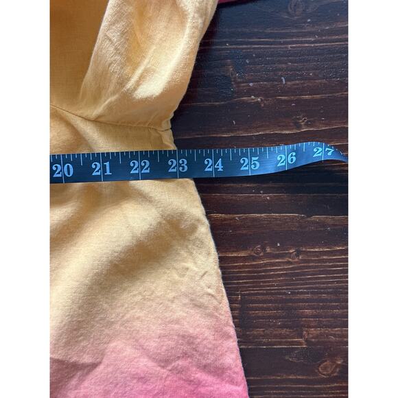 Linen Charter Club Luxury Boho Hippie Balloon Sleeve Ombré Top XL Festival - Picture 10 of 12